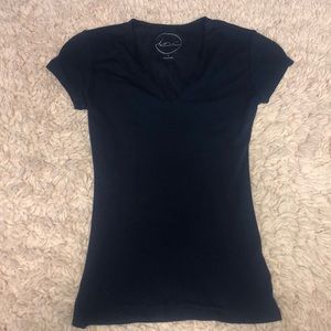 dark blue b neck top